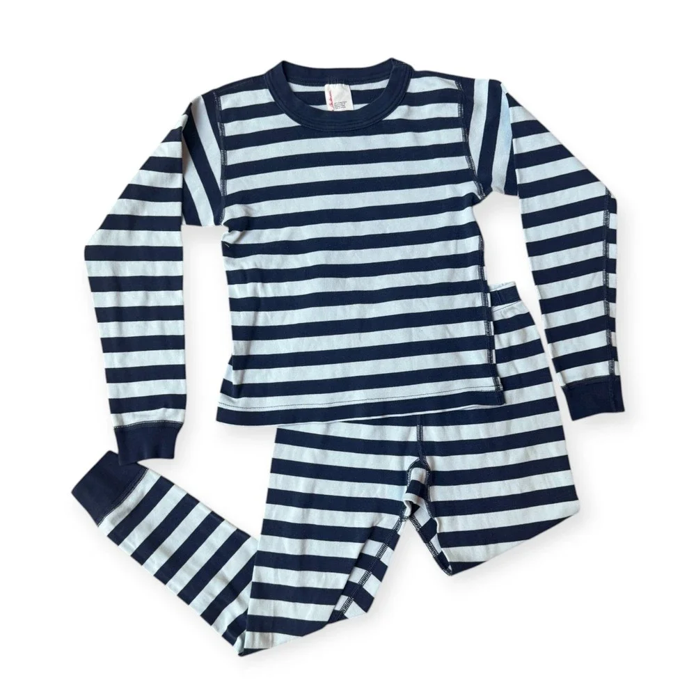 Hanna Andersson Striped Cotton Pajamas Set Long Sleeve Pants‎ Kids Size 120